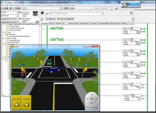 Ladder Logic Circuit with 3DWorld Simulation