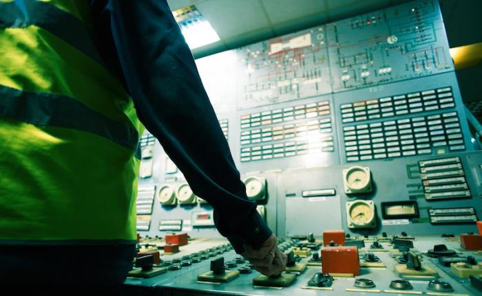 worker controlling scada system