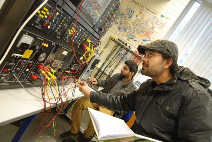 Man at control panel