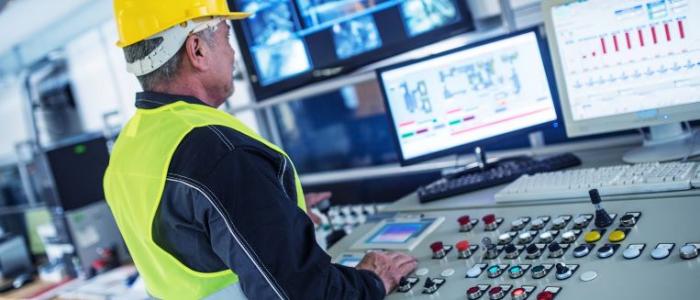 Technician in control room